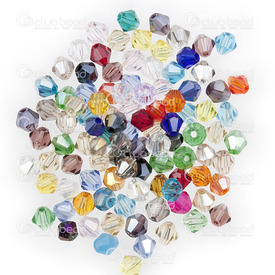 1102-3799-11 - Glass Pressed Bead Bicone Faceted 4mm Assorted Color 100pcs 1102-3799-11,4mm,Glass Pressed,Bead,Glass,Glass Pressed,4mm,Bicone,Bicone,Faceted,Mix,Assorted Color,China,100pcs,montreal, quebec, canada, beads, wholesale