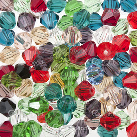 1102-3799-13 - Glass Pressed Bead Bicone Faceted 8mm Assorted Color 100pcs 1102-3799-13,Bicone 8mm,montreal, quebec, canada, beads, wholesale