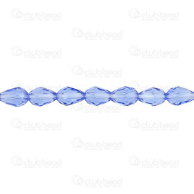 1102-3808-0805 - Bille de Verre Pressé Poire Facetté 6x8mm Bleu Pâle Trou 1mm Corde de 21.5 po (env70pcs) 1102-3808-0805,montreal, quebec, canada, beads, wholesale
