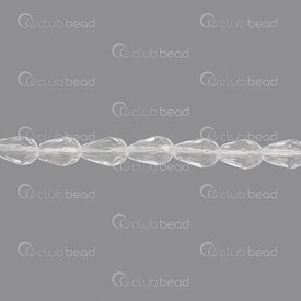 1102-3808-1201 - Glass Pressed Bead Pear Faceted 8x12mm Crystal 1mm hole 28\" String (app60pcs) 1102-3808-1201,Beads,Glass,Pressed,montreal, quebec, canada, beads, wholesale