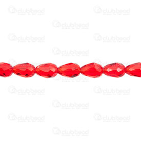 1102-3808-1211 - Glass Pressed Bead Pear Faceted 8x12mm Hyacinth 1.5mm hole 28\" String (app50pcs) 1102-3808-1211,montreal, quebec, canada, beads, wholesale