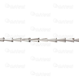 1102-3814-1257 - Glass Pressed Artemis Bead 6X12mm Transparent Grey String 24.5'' 1102-3814-1257,artemis,montreal, quebec, canada, beads, wholesale