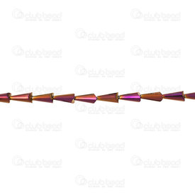 1102-3814-12M33 - Glass Pressed Artemis Bead 6X12mm Metallic Purple String 24.5'' 1102-3814-12M33,artemis,montreal, quebec, canada, beads, wholesale