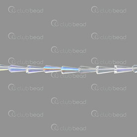 1102-3814-1501AB - Glass Pressed Artemis Bead 7.5X15mm Crystal AB String 30'' 1102-3814-1501AB,artemis,montreal, quebec, canada, beads, wholesale