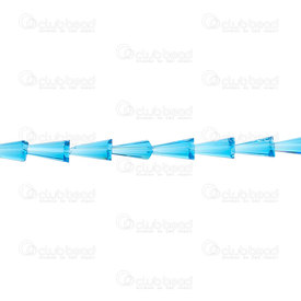 1102-3814-1627 - Glass Pressed Bead Artemis Faceted 16x8mm Aquamarine 49pcs 1102-3814-1627,aigue marine,montreal, quebec, canada, beads, wholesale