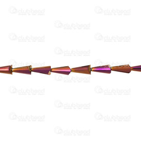 1102-3814-16M33 - Glass Pressed Artemis Bead 8X16mm Metallic Purple String 30'' 1102-3814-16M33,artemis,montreal, quebec, canada, beads, wholesale