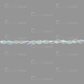 1102-3815-0501AB - Glass Pressed Bead Facetted Rice 3.5x5mm Crystal AB 19.5" String (app98pcs) 1102-3815-0501AB,Beads,Glass Pressed,Bead,Facetted,Glass,Glass Pressed,3.5x5mm,Bicone,Rice,Colorless,Crystal,AB,China,19.5" String (app98pcs),montreal, quebec, canada, beads, wholesale