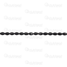 1102-3815-0513 - Glass Pressed Bead Facetted Rice 3.5x5mm Jet 19.5" String (app98pcs) 1102-3815-0513,Beads,Glass,Rice,Bead,Facetted,Glass,Glass Pressed,3.5x5mm,Bicone,Rice,Black,Jet,China,19.5" String (app98pcs),montreal, quebec, canada, beads, wholesale