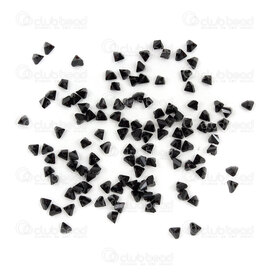 1102-3817-0313 - Glass Pressed Bead Facetted Triangle 3x3.5x2.5mm black 0.5mm hole 13.5'' String (app144pcs) 1102-3817-0313,Beads,Glass,montreal, quebec, canada, beads, wholesale