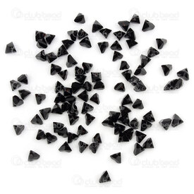 1102-3817-0513 - Glass Pressed Bead Facetted Triangle 4x5x5.5mm jet 15.5\'\' String (app90pcs) 1102-3817-0513,Beads,Glass,Pressed,montreal, quebec, canada, beads, wholesale