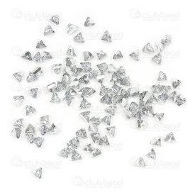1102-3817-0535 - Glass Pressed Bead Facetted Triangle 4x5x5.5mm half silver 15.5\'\' String (app90pcs) 1102-3817-0535,Beads,Glass,montreal, quebec, canada, beads, wholesale