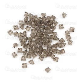 1102-3817-0657 - Glass Pressed Bead Facetted Triangle 4x5.5x6mm Grey 0.8mm hole (approx. 100pcs) 15.5'' String 1102-3817-0657,Beads,Glass,montreal, quebec, canada, beads, wholesale