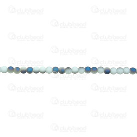 1102-3819-0201 - Glass Bead Round 2.5mm Opaque White Metalic Blue Matt 0.5mm Hole (approx. 120pcs) 14" String 1102-3819-0201,Beads,Glass,montreal, quebec, canada, beads, wholesale