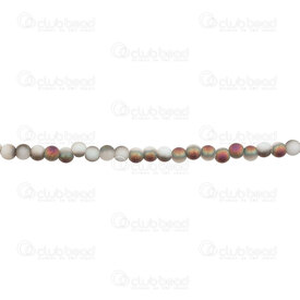 1102-3819-0203 - Glass Bead Round 2.5mm Opaque White Copper Matt 0.5mm Hole (approx. 120pcs) 14" String 1102-3819-0203,Beads,Glass,montreal, quebec, canada, beads, wholesale