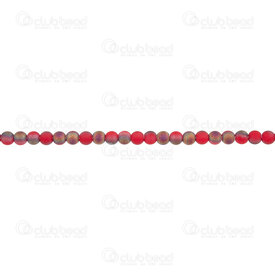 1102-3819-0205 - Verre Bille Rond 2.5mm Blanc Opaque Moitie Rouge-Vert Mat Trou 0.5mm (approx. 120pcs) Corde de 14 Pouces 1102-3819-0205,Bille Rouge mat,montreal, quebec, canada, beads, wholesale