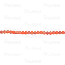 1102-3819-0207 - Glass Bead Round 3mm Opaque Half Coral Red-Champagne Matt 0.5mm Hole (approx. 120pcs) 14" String 1102-3819-0207,Corail,montreal, quebec, canada, beads, wholesale
