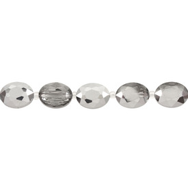 1102-3868-09 - Glass Pressed Bead Oval Faceted 9X12MM Metallic Crystal 8'' String 1102-3868-09,montreal, quebec, canada, beads, wholesale