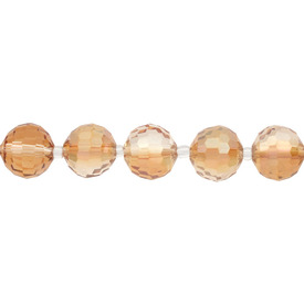 1102-3869-07 - Glass Pressed Bead Ball Faceted 12MM Orange/Pink Crystal 8'' String 1102-3869-07,Beads,Bead,12mm,Bead,Glass,Glass Pressed,12mm,Ball,Faceted,Crystal,Orange/Pink,China,8'' String,montreal, quebec, canada, beads, wholesale