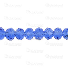 1102-3874-23 - Glass Pressed Bead Oval Faceted 6x8mm Blue 17.5" String (app72pcs) 1102-3874-23,Bead,Glass,Glass Pressed,6X8MM,Oval,Faceted,Blue,China,17.5" String (app72pcs),montreal, quebec, canada, beads, wholesale