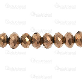 1102-3874-37 - glass press bead oval facetted 6x8mm copper 17.5” string (app72pcs) 1102-3874-37,Beads,Glass,Pressed,montreal, quebec, canada, beads, wholesale