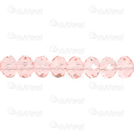1102-3874-53 - Bille de Verre Pressé Oval Facetté 6x8mm Rose Pale Corde de 17.5po (env72pcs) 1102-3874-53,1102-3874,montreal, quebec, canada, beads, wholesale