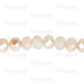 1102-3874-97 - glass press bead oval facetted 6x8mm whitejade half shampagne 17.5” string (app72pcs) 1102-3874-97,Beads,Glass,Pressed,montreal, quebec, canada, beads, wholesale