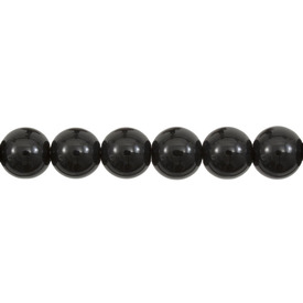 1102-3882-03 - Glass Pressed Bead Round 8MM Jet 16'' String 1102-3882-03,montreal, quebec, canada, beads, wholesale