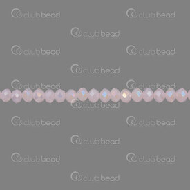 1102-3884-75AB - Glass Bead Oval Faceted 4.5x3.5mm Pink Jade AB 1mm hole 2x16in String (approx. 300pcs) 1102-3884-75AB,Beads,Glass,Pressed,montreal, quebec, canada, beads, wholesale