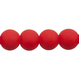 *1102-3911-03 - Glass Bead Fluorescent Round 6MM Matt Red 16'' String *1102-3911-03,montreal, quebec, canada, beads, wholesale