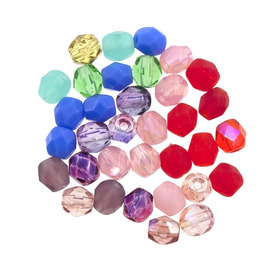 1102-4701-MIX - Fire Polished Bead Round 4MM Mix 200pcs Czech Republic 1102-4701-MIX,Fire Polished,Bead,Glass,Fire Polished,4mm,Round,Round,Mix,Czech Republic,200pcs,montreal, quebec, canada, beads, wholesale