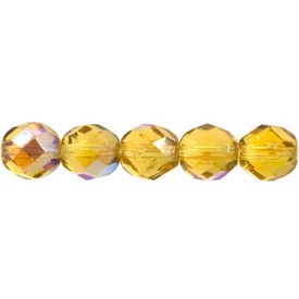 1102-4703-33 - Fire Polished Bead Round 8MM Topaz AB 75pcs Czech Republic 1102-4703-33,Topaz,Bead,Glass,Fire Polished,8MM,Round,Round,Beige,Topaz,AB,Czech Republic,75pcs,montreal, quebec, canada, beads, wholesale