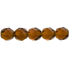 1102-4703-35 - Fire Polished Bead Round 8MM Madeira Topaz 75pcs Czech Republic 1102-4703-35,Fire Polished,Topaz,Bead,Glass,Fire Polished,8MM,Round,Round,Brown,Topaz,Madeira,Czech Republic,75pcs,montreal, quebec, canada, beads, wholesale