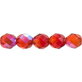 1102-4703-59 - Fire Polished Bead Round 8MM Hyacinth AB 75pcs Czech Republic 1102-4703-59,Beads,Glass,75pcs,Bead,Glass,Fire Polished,8MM,Round,Round,Red,Hyacinth,AB,Czech Republic,75pcs,montreal, quebec, canada, beads, wholesale