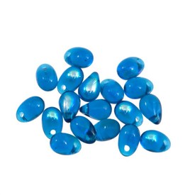 1102-4710-37 - Bille de Verre Gouttelette 4X6MM Bleu Capri AB 200pcs République Tcheque 1102-4710-37,Billes,Verre,Gouttelettes,montreal, quebec, canada, beads, wholesale