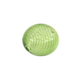 *1102-4806-05 - Glass Hollow Bead Blown Lentil 20MM Green With Stripes 10pcs *1102-4806-05,Hollow Bead,Blown,Glass,20MM,Round,Lentil,Green,Green,With Stripes,China,10pcs,montreal, quebec, canada, beads, wholesale