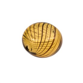 *1102-4806-07 - Glass Hollow Bead Blown Lentil 20MM Brown With Stripes 10pcs *1102-4806-07,Beads,Glass,Hollow,Hollow Bead,Blown,Glass,20MM,Round,Lentil,Brown,Brown,With Stripes,China,10pcs,montreal, quebec, canada, beads, wholesale