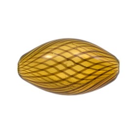*1102-4807-07 - Glass Hollow Bead Blown Oval 18X32MM Brown With Stripes 6pcs *1102-4807-07,Beads,Glass,Hollow,Hollow Bead,Blown,Glass,Glass,18X32MM,Oval,Brown,Brown,With Stripes,China,6pcs,montreal, quebec, canada, beads, wholesale