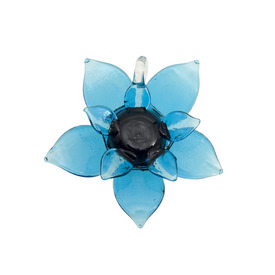 *1102-4816-01 - Glass Pendant Lampwork Flower 55MM Turquoise 1pc *1102-4816-01,Glass,Pendant,Lampwork,Glass,Glass,55MM,Flower,Flower,Blue,Turquoise,China,1pc,montreal, quebec, canada, beads, wholesale