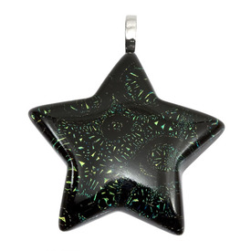 *1102-4820-03 - Dichroic Pendant With Bail Star 30MM Bubbles Green 1pc *1102-4820-03,Pendant,With Bail,Dichroic,30MM,Star,Star,Green,Green,Bubbles,China,1pc,montreal, quebec, canada, beads, wholesale
