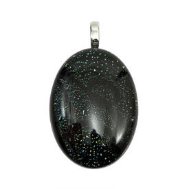*1102-4827-03 - Dichroic Pendant With Bail Oval 18X25MM Bubbles Green 1pc *1102-4827-03,Pendants,Glass,Dichroïc,Pendant,With Bail,Dichroic,18X25MM,Oval,Green,Green,Bubbles,China,1pc,montreal, quebec, canada, beads, wholesale