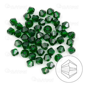 1102-5802-87 - Crystal Bead Stellaris Bicone 6MM Dark Emerald 48pcs 1102-5802-87,Crystal,montreal, quebec, canada, beads, wholesale