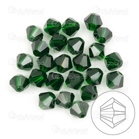1102-5804-87 - Crystal Bead Stellaris Bicone 8MM Dark Emerald 24pcs 1102-5804-87,billes Stellaris,montreal, quebec, canada, beads, wholesale