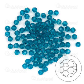 1102-5810-59 - Bille de Cristal Stellaris Rond Facetté 4MM Bleu Paon 98-100pcs 1102-5810-59,montreal, quebec, canada, beads, wholesale