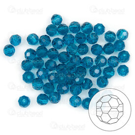 1102-5812-59 - Bille de Cristal Stellaris Rond Facetté 6MM Bleu Paon 98-100pcs 1102-5812-59,montreal, quebec, canada, beads, wholesale