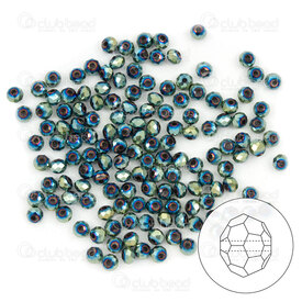 1102-5832-85 - Cristal Bille Stellaris Oval Facetté 2.5x3.5mm Vert-Bleu Vitrail Trou 0.5mm 1 Corde 180pcs 1102-5832-85,cristal stellaris,montreal, quebec, canada, beads, wholesale