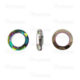 1102-5850-1403 - Glass Pendant Stellaris Donut-Ring 14x4mm Metalic AB Inner Diameter 9mm 6cs 1102-5850-1403,Pendants,Crystal,Stellaris,montreal, quebec, canada, beads, wholesale