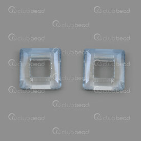 1102-5851-1401 - Glass Pendant Stellaris Square Ring 14x4mm Light Blue-Grey Inner Diameter 7x7mm 6pcs 1102-5851-1401,Pendentif gris,montreal, quebec, canada, beads, wholesale