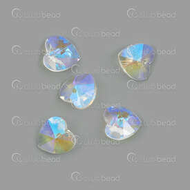 1102-5891-01AB - Crystal Pendant Stellaris Heart 10x10x6mm crystal AB 5pcs 1102-5891-01AB,stellaris crystal,montreal, quebec, canada, beads, wholesale