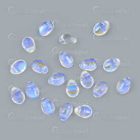 1102-5911 - Czekh Glass Charm Droplet 8.5x6x4mm Crystal AB Curved 1mm hole 20pcs 1102-5911,Beads,Glass,Others,montreal, quebec, canada, beads, wholesale