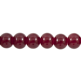 1102-6210-01 - Bille de Verre Rond 8MM Rouge Foncé Brillant Corde de 16 Pouces 1102-6210-01,montreal, quebec, canada, beads, wholesale